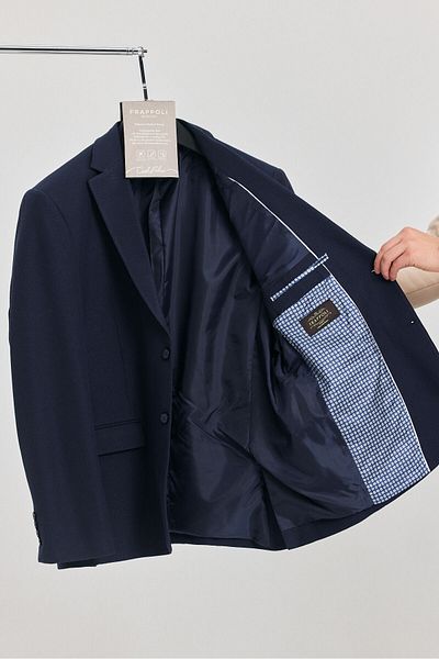 Frappoli Мъжко синьо сако Slim Fit (голям размер - голям размер) Vortex