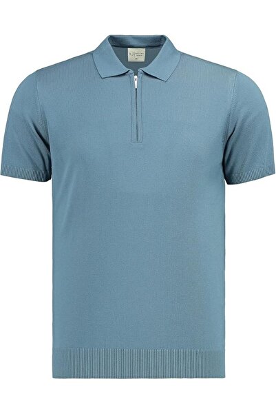 ANTHONY JACKSON Men's Fit Zippered Knitwear Polo T-Shirt Stefano