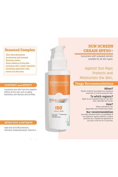 dermosion SPF 50+ Sunscreen Algae Extract 100ml