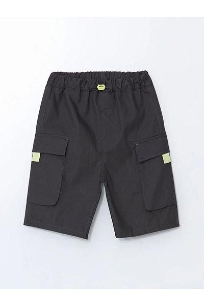 LC Waikiki Lcw Kids Anthracite Boys Shorts with Elastic Waist and Pockets