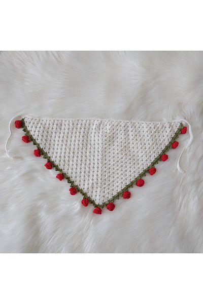 Home Hand Knitted Rose Hair Band /Bandana