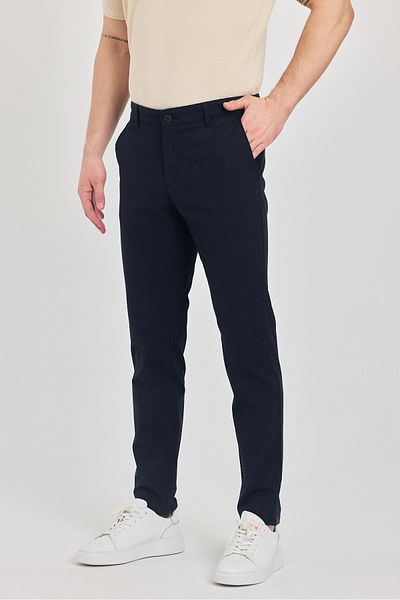 Frappoli Ανδρικό παντελόνι Ibiza Light Navy Blue Cotton Lycra Slim Fit