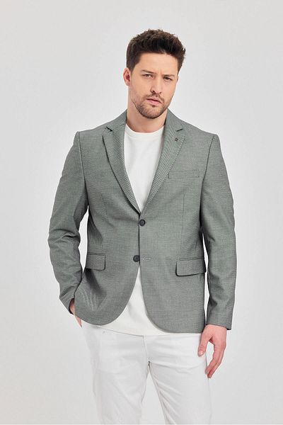 Frappoli Ανδρικό μαύρο ύφασμα Vitale Polyviscon Slim Fit Blazer Jacket
