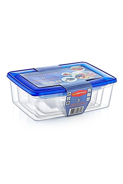Omnipazar Sy-2825 Plastic Transparent Colored Corner Storage Container Set of 3