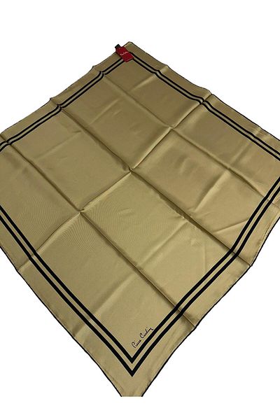 Pierre Cardin Eșarfă din mătase twill 90x90 model auriu