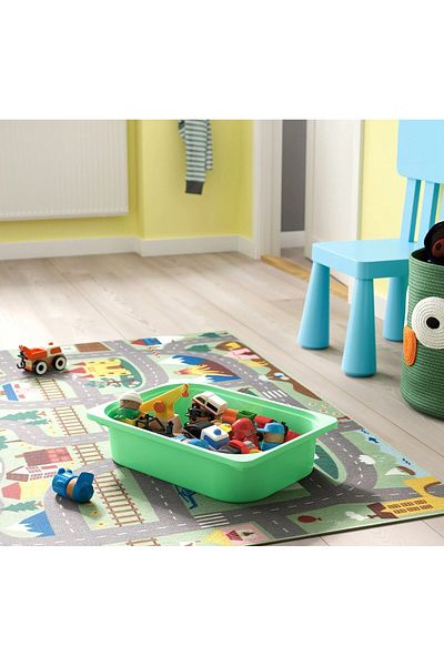 IKEA 3 Pieces Plastic Toy Storage Box 42X30X10 cm Ikea Set of 3 Organizing Box Light Green Box