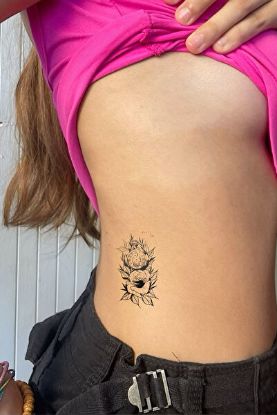 TAKIŞTIR Geçici Gül Ve Saat Figürlü Mini Dövme Tattoo