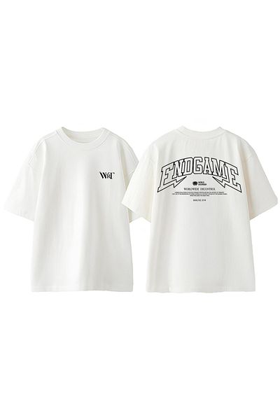 THEWERT Μπλουζάκι End Game Design Back Printed Βαμβακερό λευκό oversize μπλουζάκι