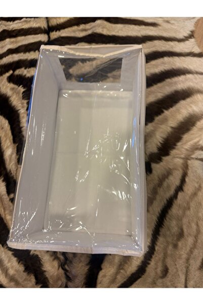 sk maden Bej 44x25x20 cm karton destekli kapaklı kutu, şık ve kullanışlı depo...