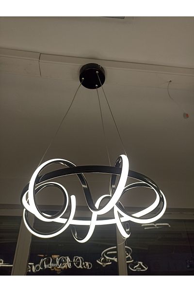 OSC HOME Led Chandelier North Black 3 Color Lighted Chandelier with Remote Control