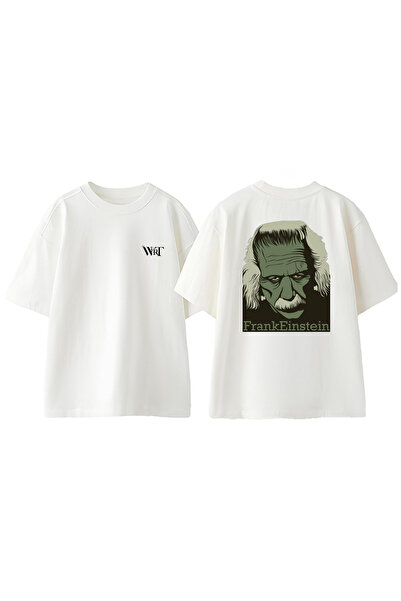 THEWERT Frank Einstein dizajn rukavica Štampano Pamuk bela Oversize kroj T-shirt