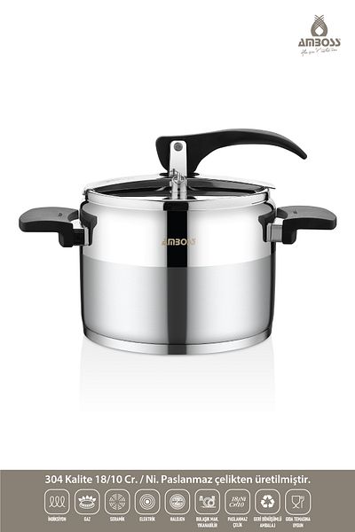 Amboss Enio 8 Lt. Classic Pot with Stainless Handle - Steel Base