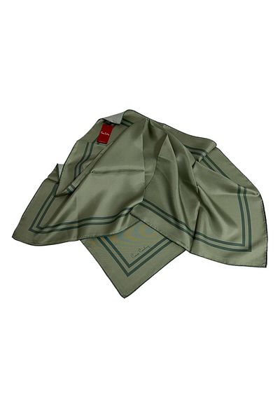 Pierre Cardin Eșarfă din mătase twill 05077 90 x 90 verde