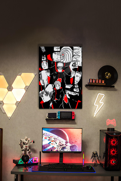PESHLİSTORE Naruto Akatsuki Karakterleri Temalı HD Metal Tablo Poster