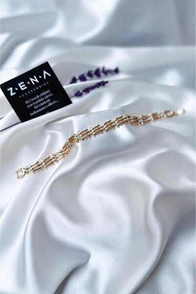 ZENA ACCESSORİES VİP SİLVER TAŞLI STİCKS ÇELİK BİLEKLİK