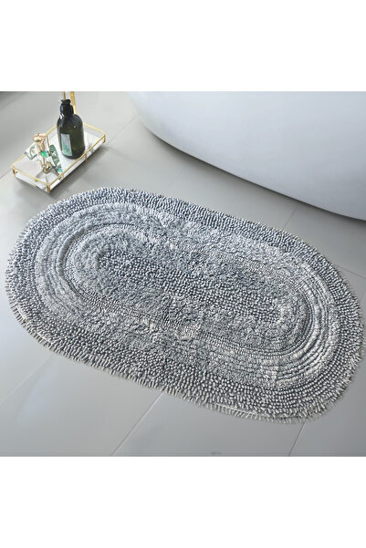 Bonny Home Spagetti Gri Oda Banyo Halısı Makinede Yıkanabilir %100 Pamuk Dokuma