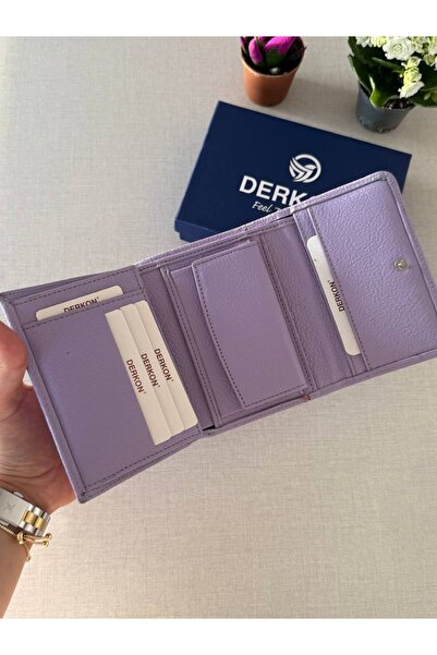 DERKON Genuine Leather Wallet with Mini Coin Compartment