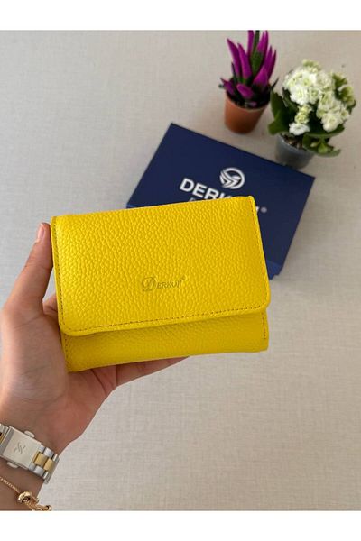 DERKON Genuine Leather Wallet with Mini Coin Compartment
