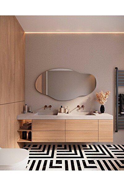CG HOME Asimetrik Model Çerçevesiz Ayna Duvar Aynası Konsol Aynası