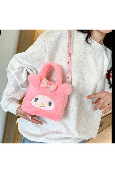 UYGUN ELEKTRONİK Kuromi Sanrio Handbag, Women's Makeup Bag Plush Bag
