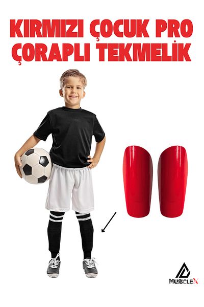 Musclex Spor Tekstil Children's Professional Sock Shin Guards |   Football Shin Guards & Sports Equipment |   Kaval Protector