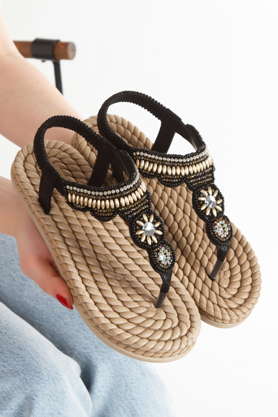 HAYAT SHOES Sandale elegante pentru femei, cu din material subțire piese, cu ...