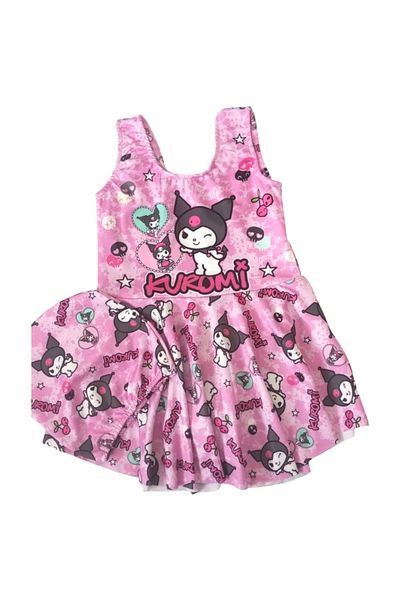 Arya Nisa Kids Girl's Kuromi Printed Dress Swimwear Bone Suit