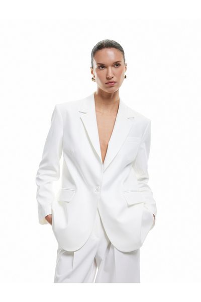 Koton Long Sleeve Double Breasted Blazer Jacket with Pockets