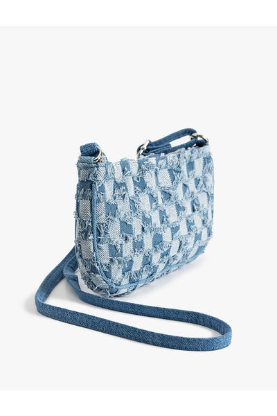 Koton Geantă crossbody din denim mozaic cu curea