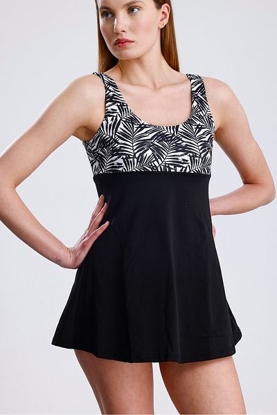 segiza Lycra Combined Shorts with Chest Pad Dress Swimsuit Women's Swimsuit Black / Sea / Shorts