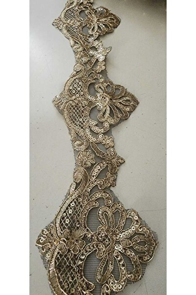 BERKE TUHAFIYE AKSESUAR 1 Metre Genişlik 11 cm Payet İşlemeli Fransız Güpür O...