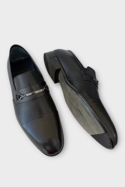 Liger Чоловіче взуття з пряжками з натуральної шкіри ЧОРНЕ