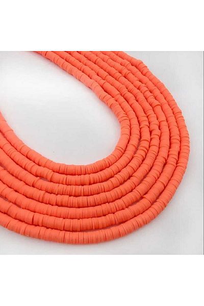yiğit aksesuar 5 σειρές πορτοκαλί Fimo Beads Κολιέ βραχιόλι αξεσουάρ τηλεφώνου υλικά κοσμημάτων