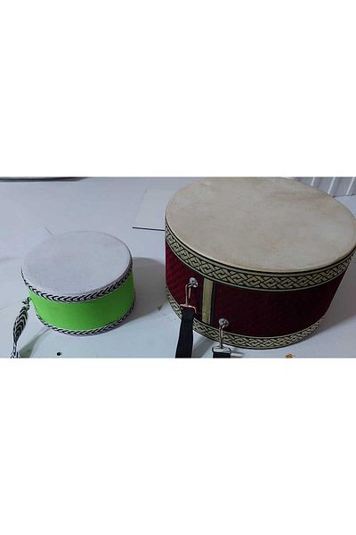BAKSEPETE Real Leather Children's Drum (30 cm Red)