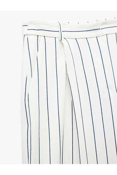 Koton X Sima Tarkan - Pantaloni Palazzo cu picioare largi, cu dungi din viscoză