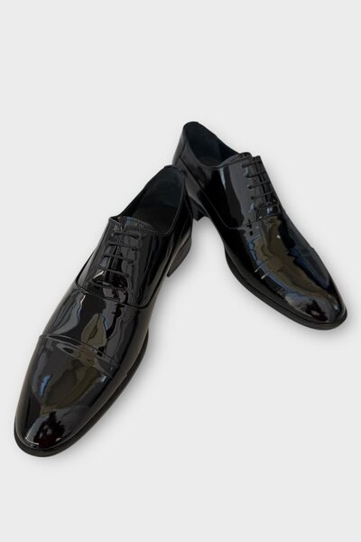 Liger Чоловічі класичні шкіряні черевики з шнурівкою ЧОРНИЙ - ЧОРНИЙ