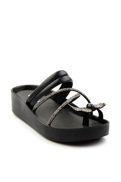 Bambi Black Platinum Women's Slippers K 04328023809