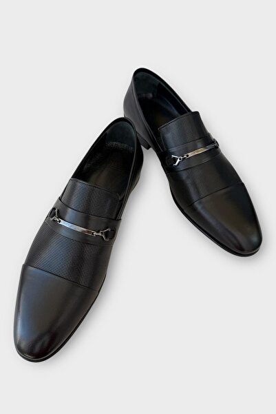 Liger Чоловіче взуття з пряжками з натуральної шкіри ЧОРНЕ