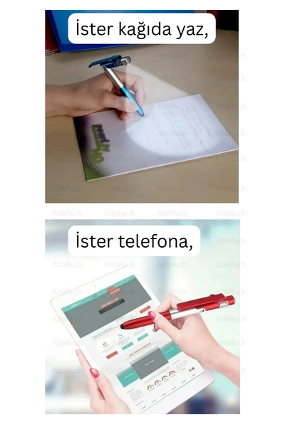 Abbruch 4in1 Touch Pen with Flashlight Phone Stand Ballpoint Pen Tablet Phone Compatible Stylus Pen Drawing