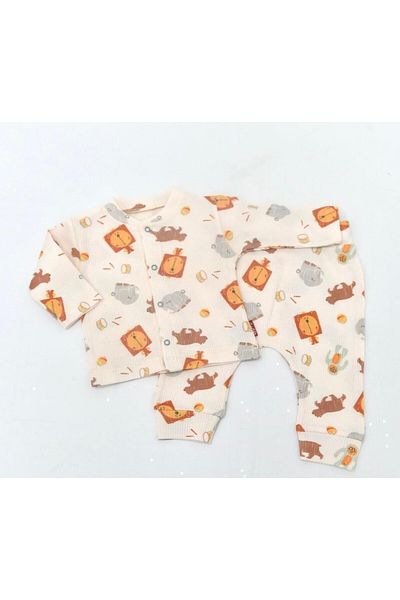 Lullaby Waffle Pajama Set with Front Fences