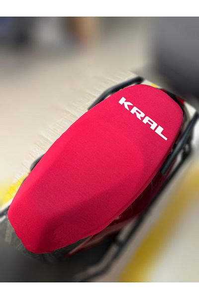 ULTRASHOP Red Fabric Saddle Cover - Combed Saddle Cover with Logo - Vega Engine Cover