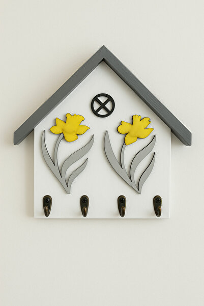 Efem Dekor Dekoratif Çiçek Motifli Anahtarlık & Askılık | Modern Antre ve Hol...