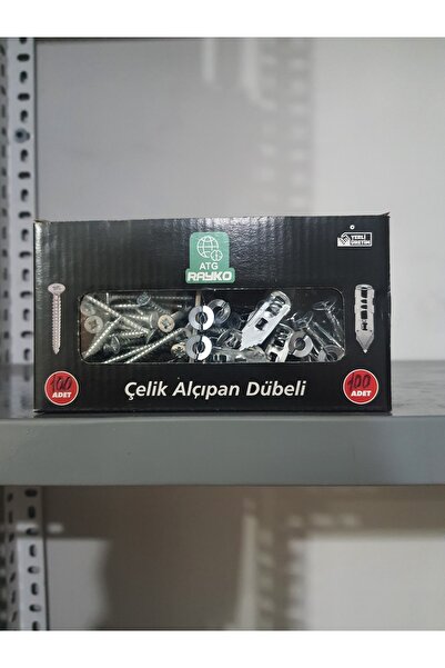 ATG Rayko - 80 Parça 40 Adet 40 mm Çelik Alçıpan Dübeli+40×50 Vida | Paslanmaz Jilet Tip Korniş Dübeli