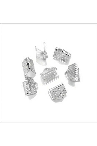 yiğit aksesuar 1 cm Silver Plated Crocodile Closure 100 Pieces