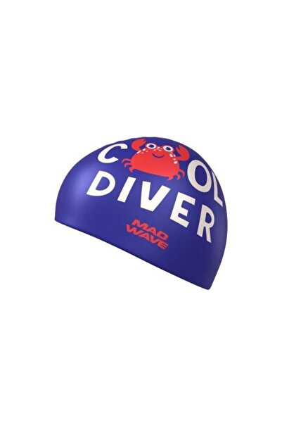 Mad Wave Silicone Bonnet Kids COOL DIVER, Blue