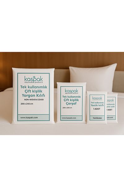 Kaspak disposable products Disposable Double Person Bedding Set 1 Piece