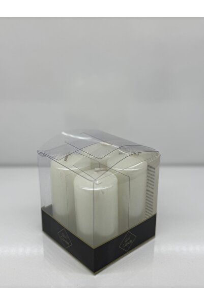 Gül Mum 4 LÜ İNCİ SEDEFLİ TAKOZ MUM ÇAP 3 CM BOY 8 CM