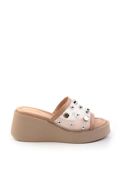 Bambi Nude Leather Women's Slippers K 04991060503