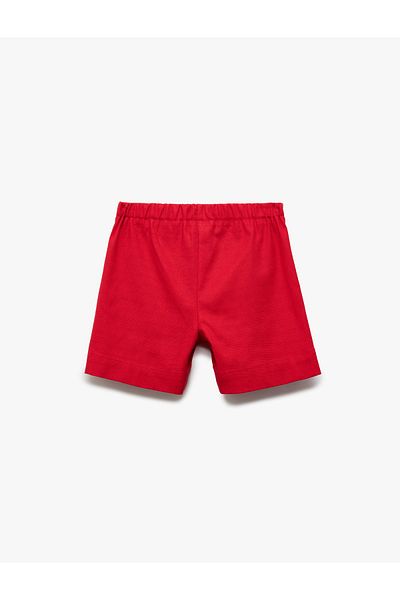 Koton Button Detailed High Waist Cotton Shorts