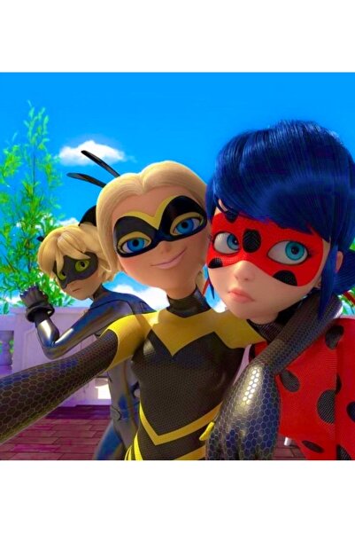 DennisEylul Uğur Böceği Queen Bee ve Kara Kedi 3 Maske + 2 Taç